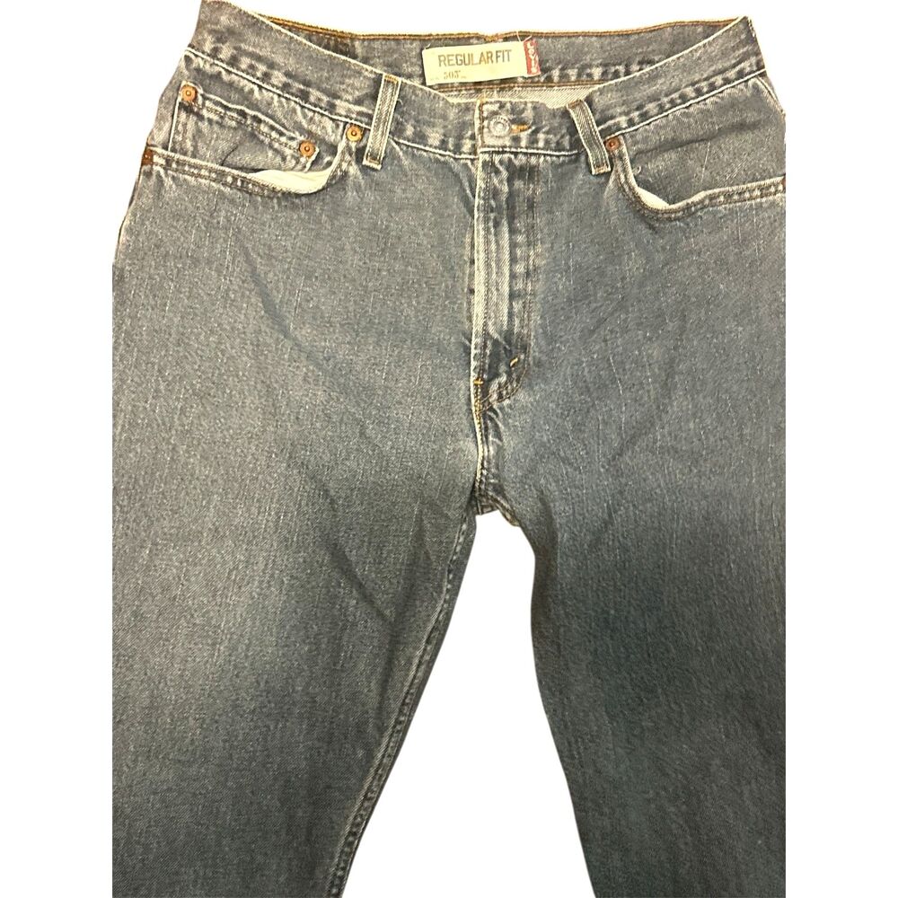 Levis 505 Jeans Mens 34x32 Blue Regular Fit Straight Leg Denim Classic Pants